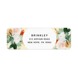 Etiqueta Dirección de devolución de la floral amarilla Boho