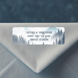 Etiqueta Dirección de devolución de la niebla de las montañ