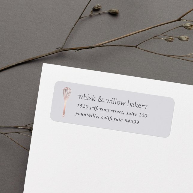 Etiqueta Dirección de devolución de la panadería Rosa Gold  (Subido por el creador)