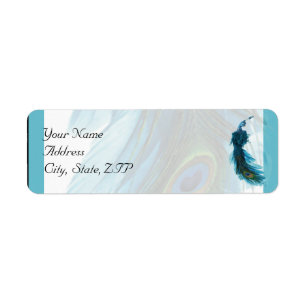 Etiqueta Dirección de devolución de la placa de pavo real a