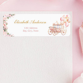 Etiqueta Dirección de devolución de la Princesa Rosa y Oro