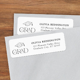 Etiqueta Dirección de devolución de la tapa de la tipografí