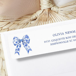 Etiqueta Dirección de devolución de la torta de coqueta azu