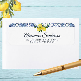 Etiqueta Dirección de devolución de limón mediterráneo amar