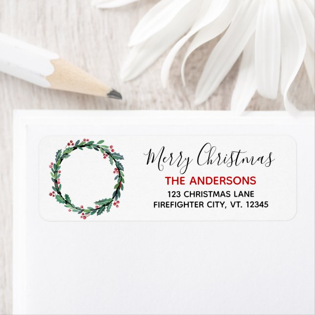 Etiqueta Dirección de devolución de línea roja delgada del  (In situ)