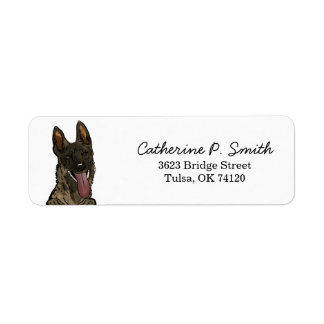 Etiqueta Dirección de devolución de malinois belga
