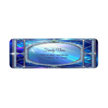 Dirección de devolución de marco azul decorativo