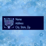 Etiqueta Dirección de devolución de Menorah<br><div class="desc">Haga clic en "personalizar" para personalizar el color de fondo y las fuentes.</div>