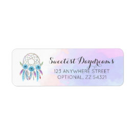 Etiqueta Dirección de devolución de Moda Dreamcatcher Water