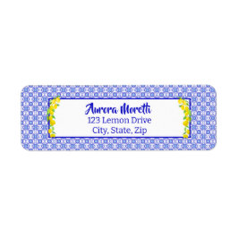 Etiqueta Dirección de devolución de mosaico de color acuáti