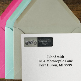 Etiqueta Dirección de devolución de motocicleta Hombres de