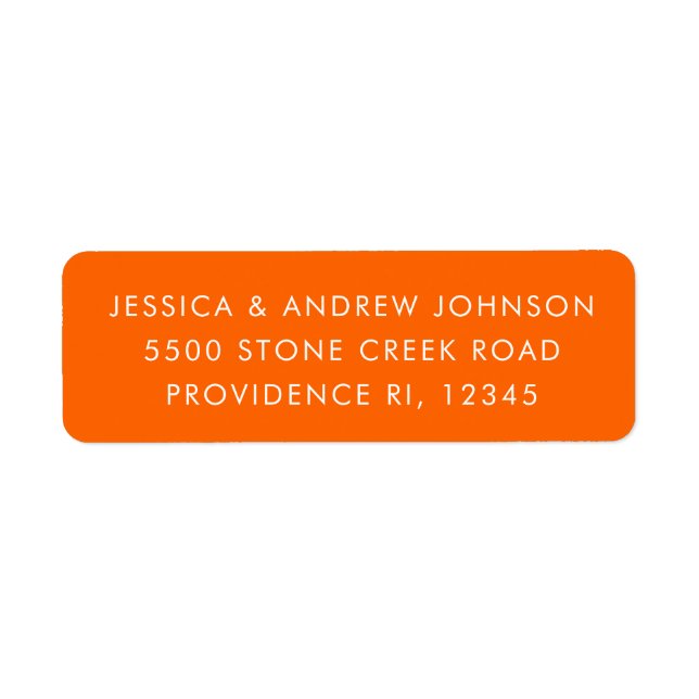 Etiqueta Dirección de devolución de Naranja brillante única (Frente)