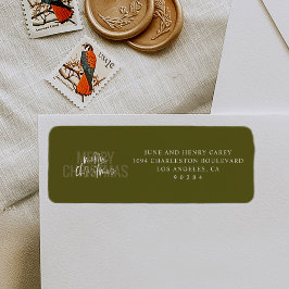 Etiqueta Dirección de devolución de navidad de doble mora m