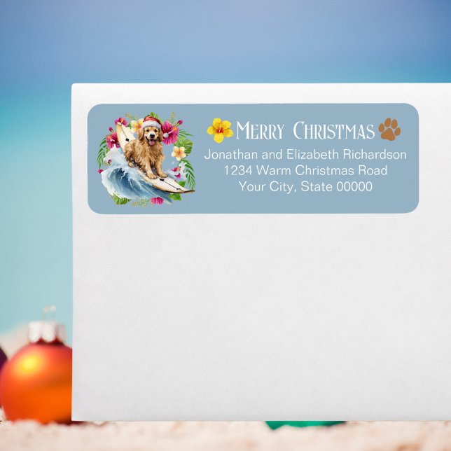 Etiqueta Dirección de Devolución de Navidad de Perro de Pap (Subido por el creador)