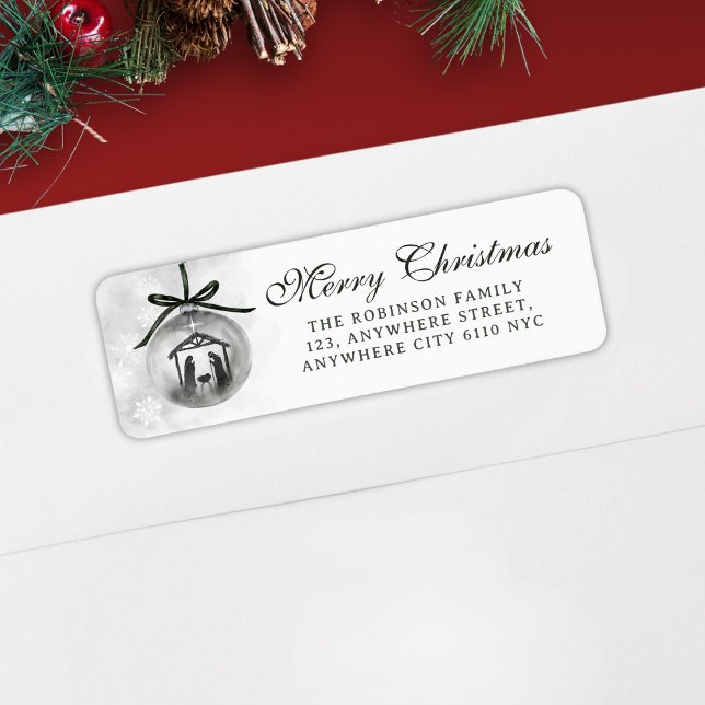 Etiqueta Dirección de devolución de Navidad festiva Nativid (Subido por el creador)