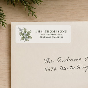 Etiqueta Dirección de devolución de Navidad Vegetación de i