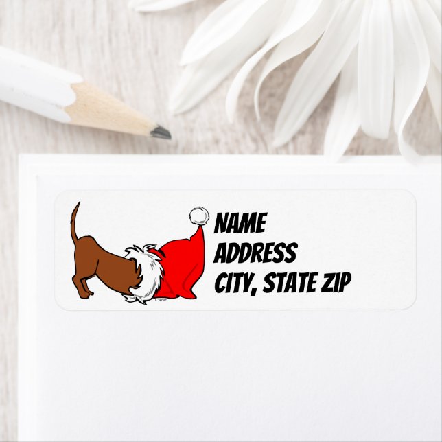 Etiqueta Dirección de devolución de Navidades Dachshund San (In situ)