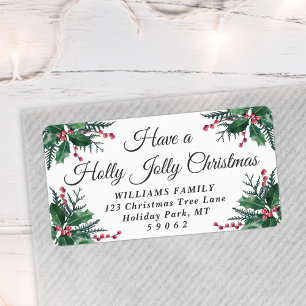 Etiqueta Dirección de devolución de Navidades de Holly Joll