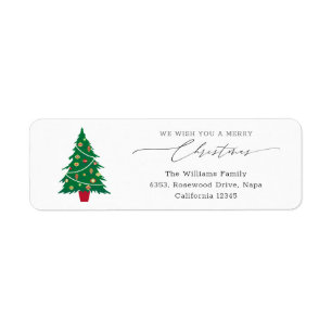 Etiqueta Dirección de devolución de Navidades de script de