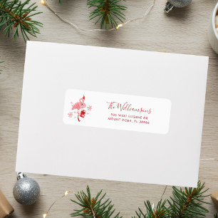 Etiqueta Dirección de devolución de Navidades Flamingo Rosa