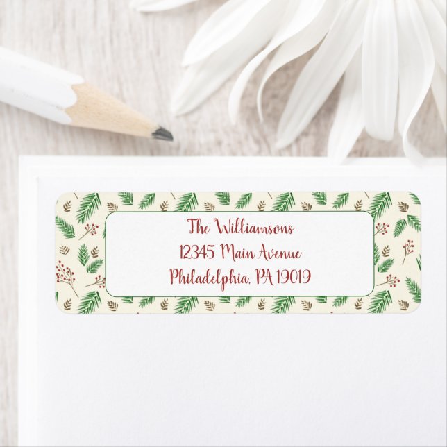 Etiqueta Dirección de devolución de Navidades florales de i (In situ)
