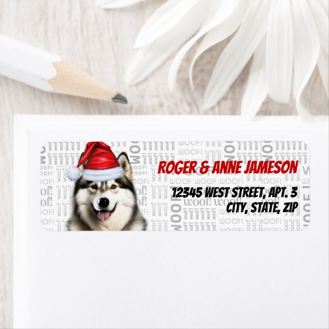 Etiqueta Dirección de devolución de navidades Malamute Sant (In situ)
