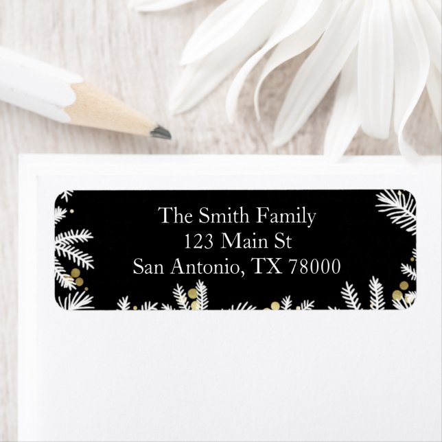 Etiqueta Dirección de devolución de Navidades modernos de c (In situ)