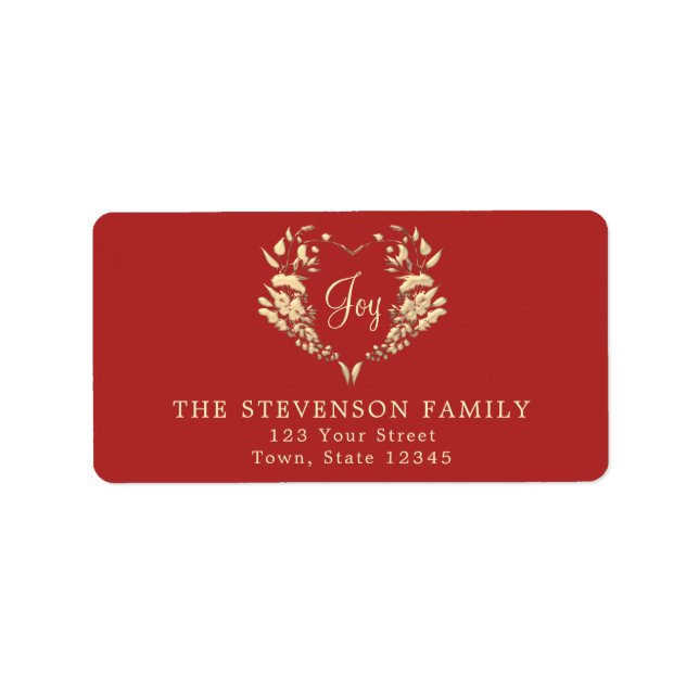 Etiqueta Dirección de devolución de Navidades rojos (Frente)