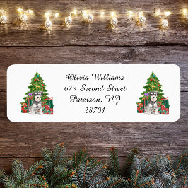 Etiqueta Dirección de devolución de Navidades Schnauzer en 