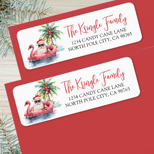 Etiqueta Dirección de devolución de Navidades tropicales