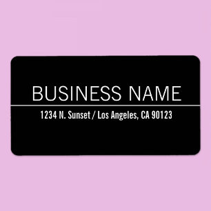 Etiqueta Dirección de devolución de negocio blanco negro mo