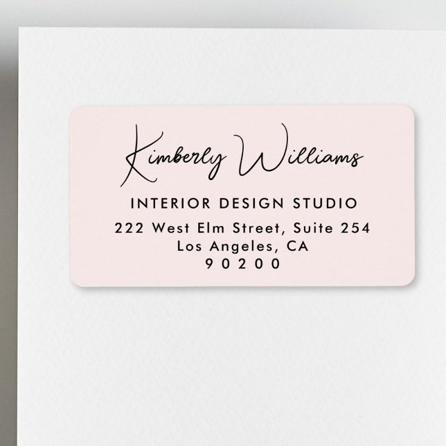 Etiqueta Dirección de devolución de negocio de guión modern (Modern Script Professional Business Return Address Label)