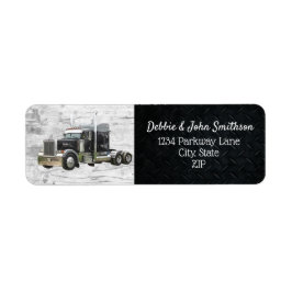 Etiqueta Dirección de devolución de negocio del camionero S