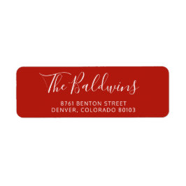 Etiqueta Dirección de devolución de nombre de script rojo d