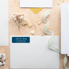 Etiqueta Dirección de devolución de nombres verde azulados 