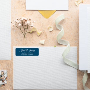 Etiqueta Dirección de devolución de nombres verde azulados 