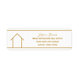 Etiqueta Dirección de devolución de oro de la Moda de la em