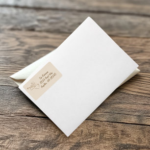 Etiqueta Dirección de devolución de oro y de Angel Beige