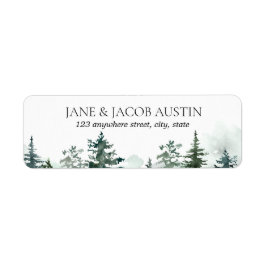 Etiqueta Dirección de devolución de paisajes de árboles de