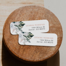 Etiqueta Dirección de devolución de pampas de palma tropica