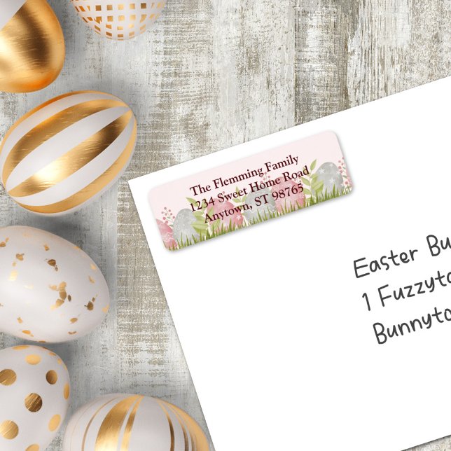 Etiqueta Dirección de devolución de pascua de Personalizabl (Egg-stra Sweet Customizable Easter Egg Return Address Label)