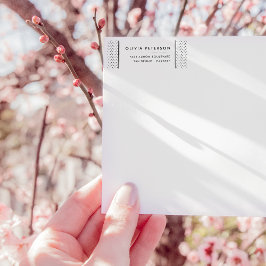 Etiqueta Dirección de devolución de patrón geométrico moder