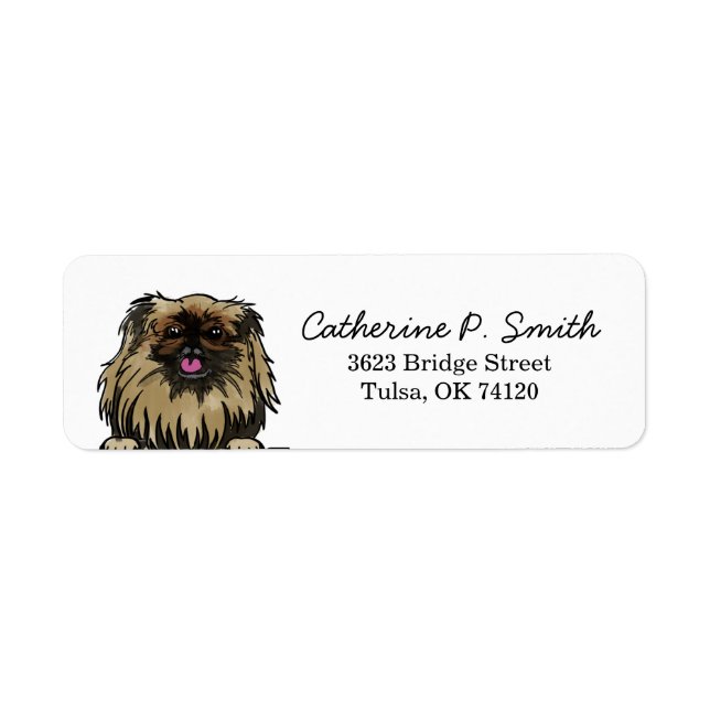 Etiqueta Dirección de devolución de Pekingese (Frente)