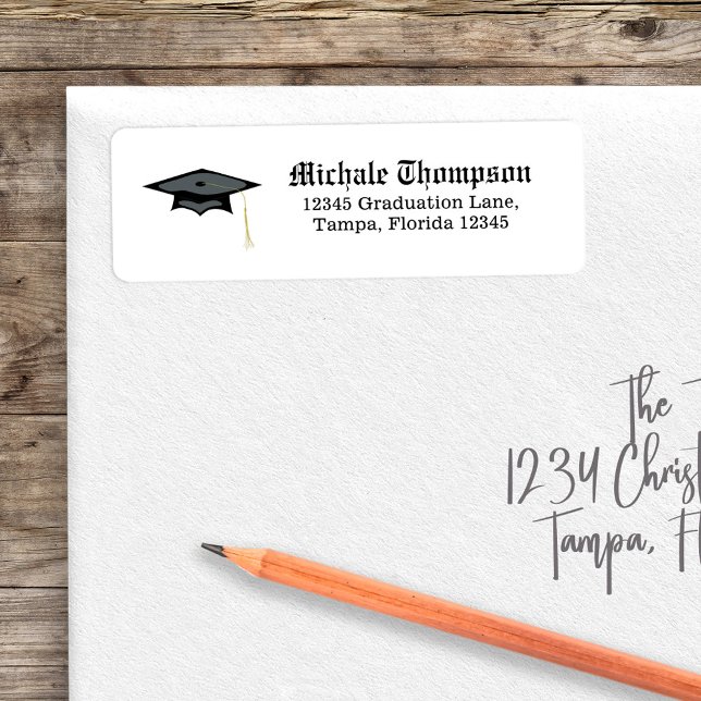 Etiqueta Dirección de devolución de periódico de graduación (Graduation newspaper print return address label)