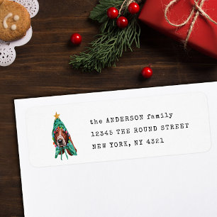 Etiqueta Dirección de devolución de perros de Navidades de 