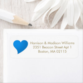 Etiqueta Dirección de devolución de personalizado de corazó