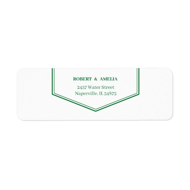 Etiqueta Dirección de devolución de Personalizado verde sim (Frente)