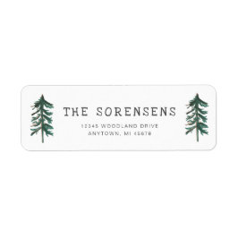 Etiqueta Dirección de devolución de pinos de color de agua