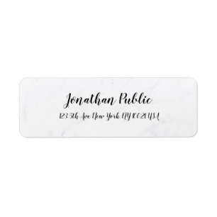 Etiqueta Dirección de devolución de plantilla de mármol bla