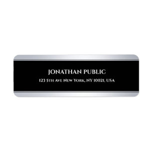 Etiqueta Dirección de devolución de plantilla Guay Black Si